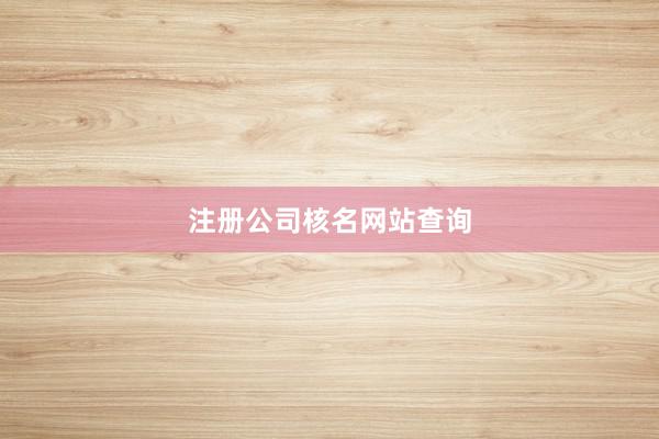 注册公司核名网站查询
